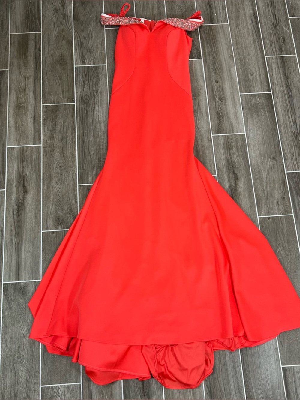 Jovani Off Shoulder Prom Dress Formal Gown Size 8 Color Coral New No Tag #08436